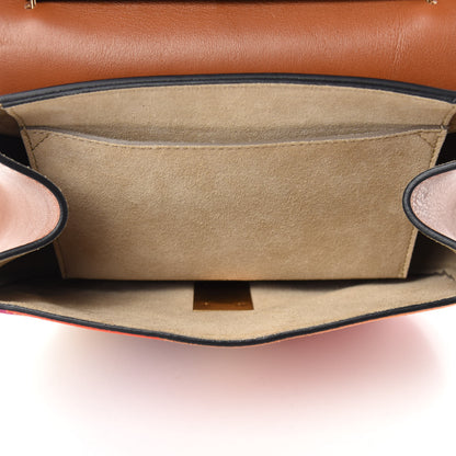 Chloe Calfskin Suede Rainbow Patchwork Drew Shoulder Bag Caramel 5 of 10
