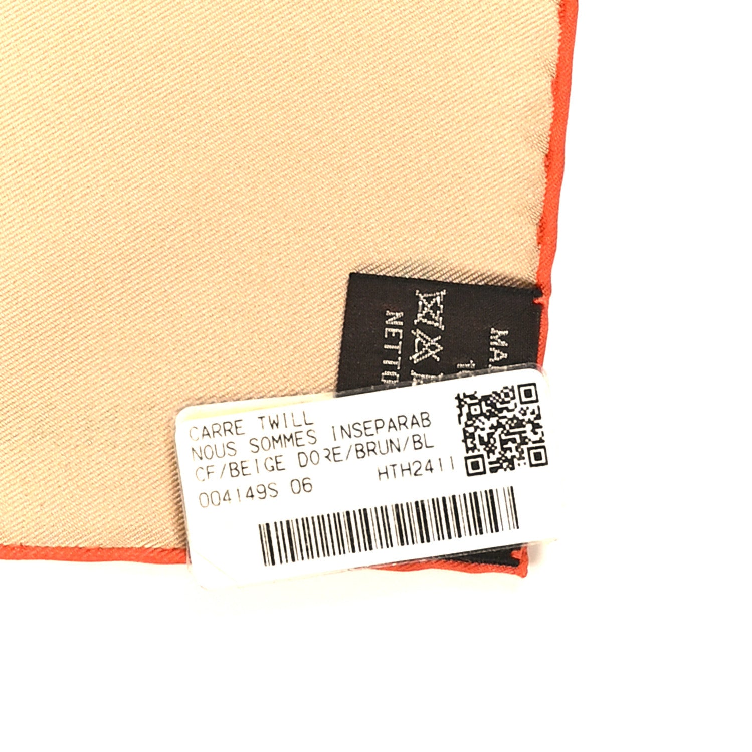Hermes Silk Nous Sommes Inseparables Scarf 90 Beige Dore Brun 4 of 5