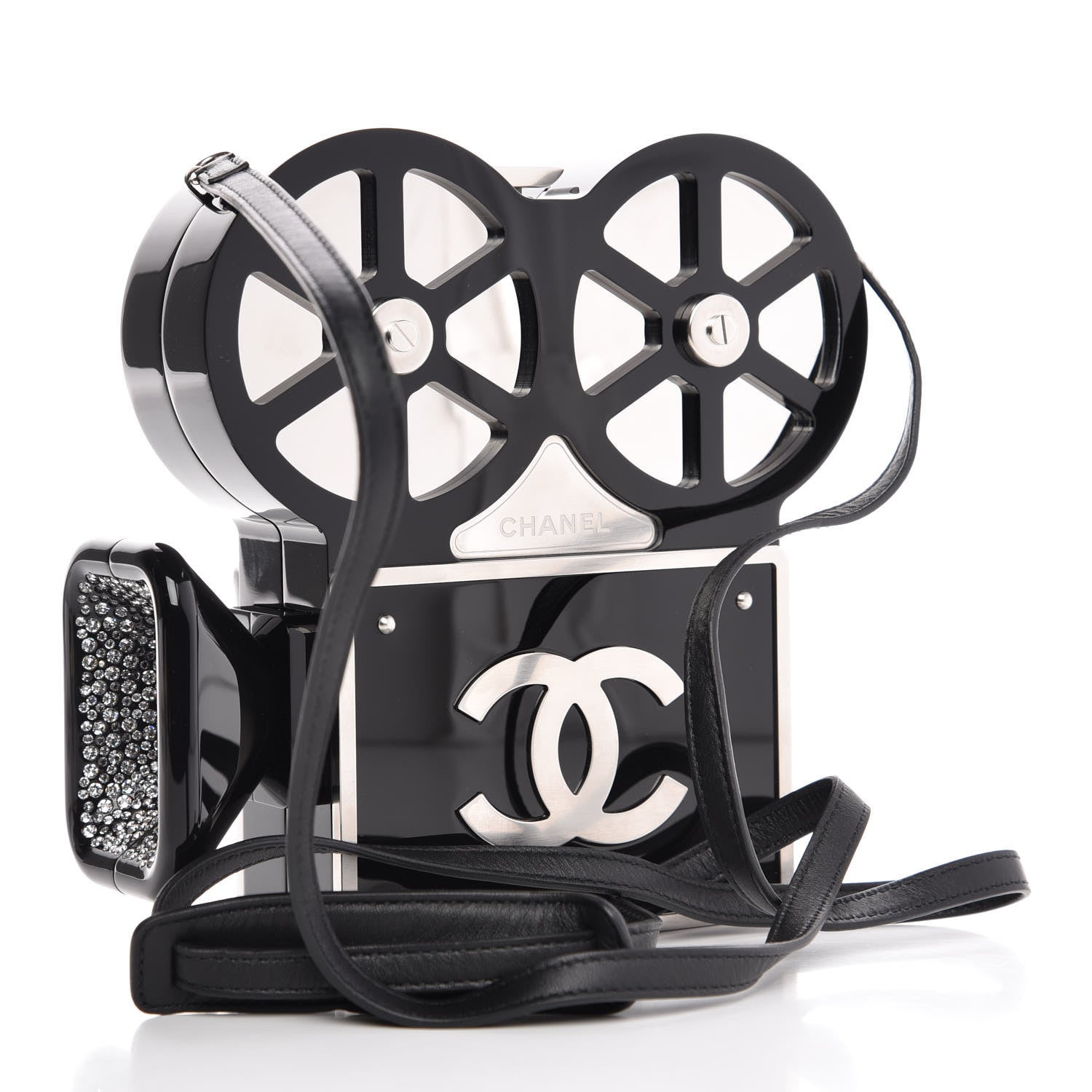 Chanel Plexiglass Crystal Buonasera Film Projector Minaudiere Clutch Black 3 of 14