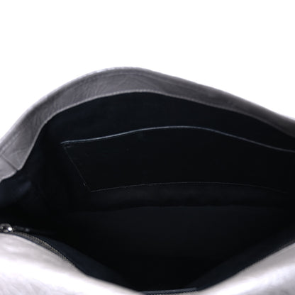 Saint Laurent Crinkled Calfskin Matelasse Monogram Large Niki Chain Satchel Fog 5 of 13