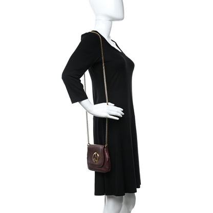 Gucci Metallic Pebbled Calfskin Small 1973 Chain Shoulder Bag Classic Burgundy 2 of 10