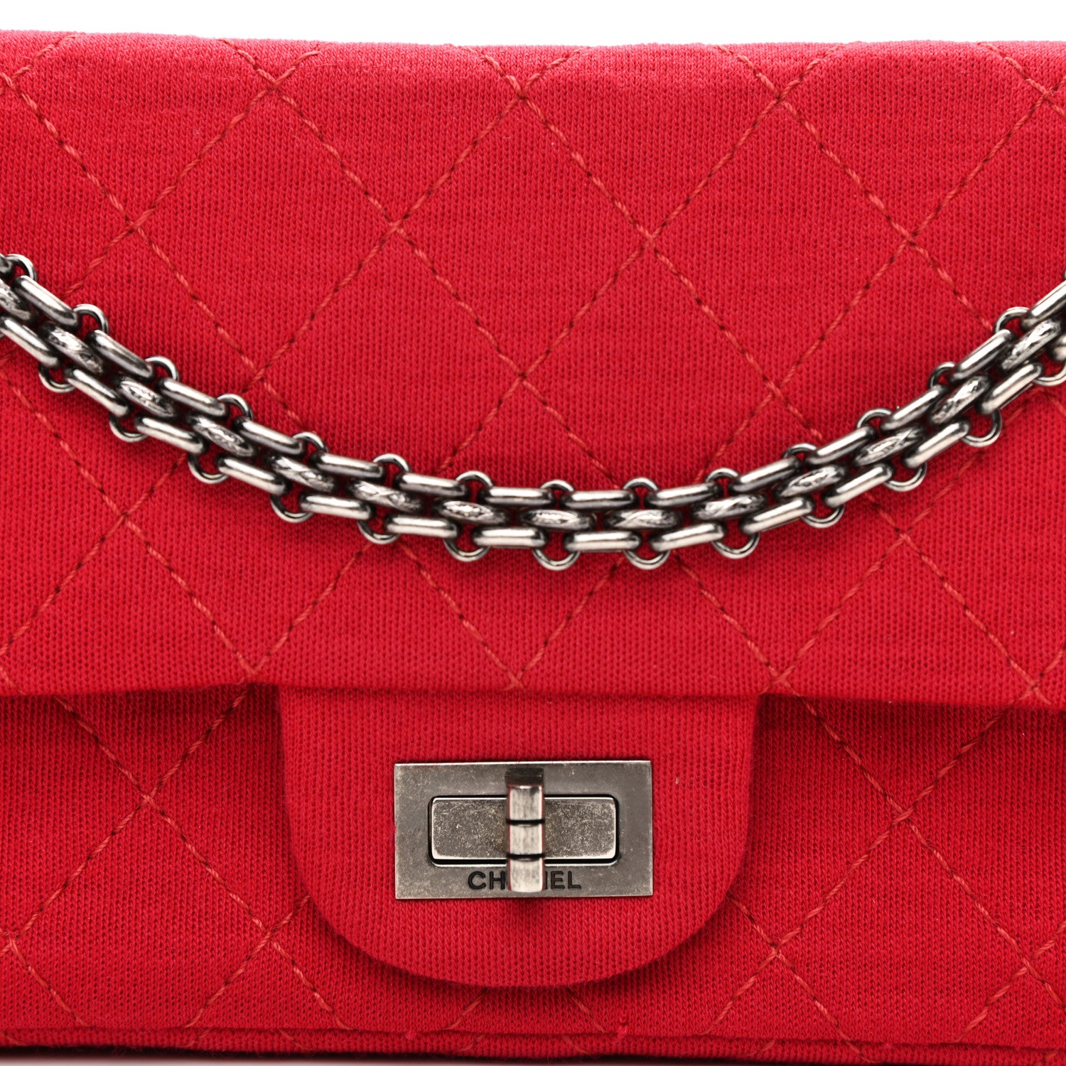 Chanel Jersey Quilted 2.55 Reissue East West Flap Red 8 of 11