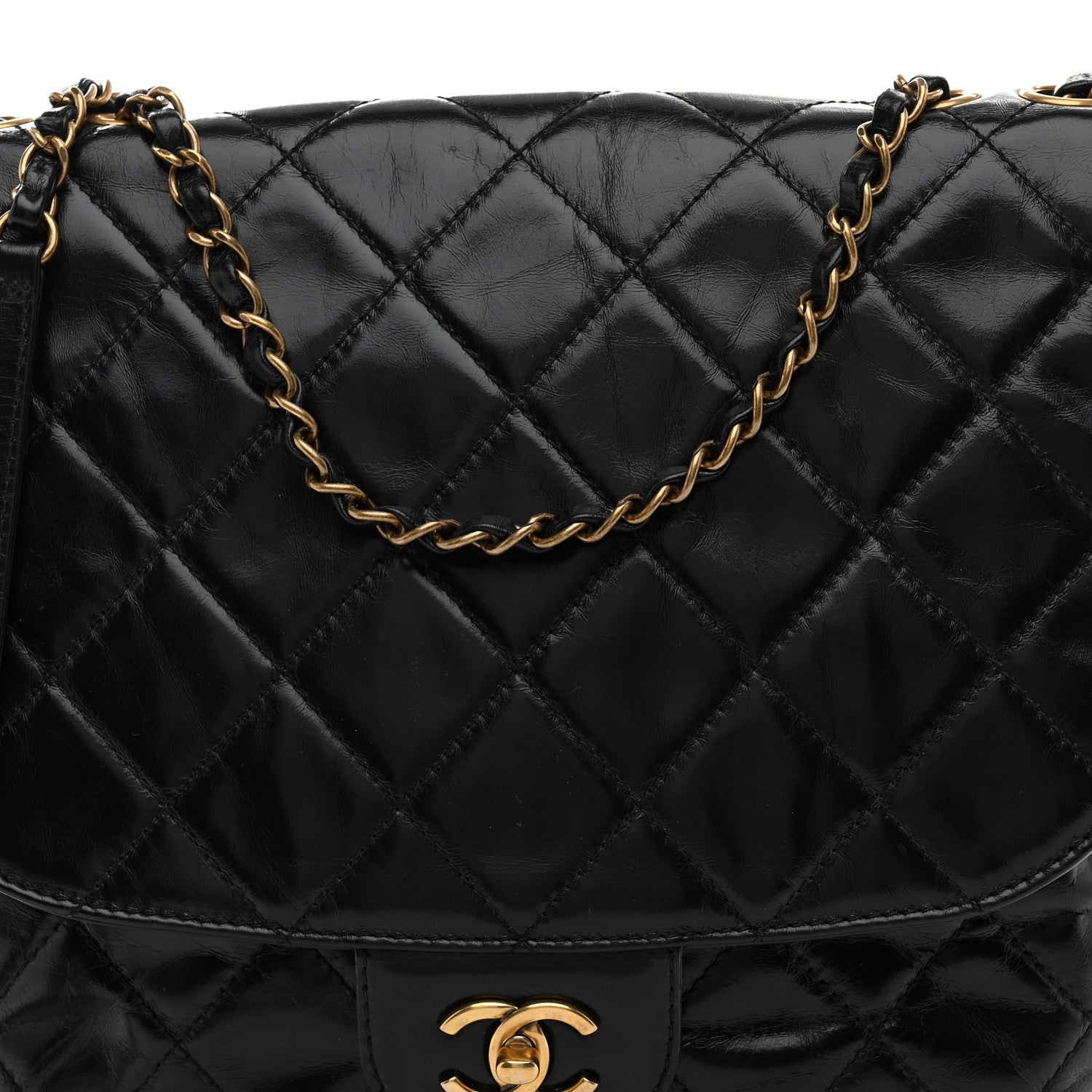 Chanel Glazed Calfskin Quilted Medium Bubble CC Flap Black 8 of 10