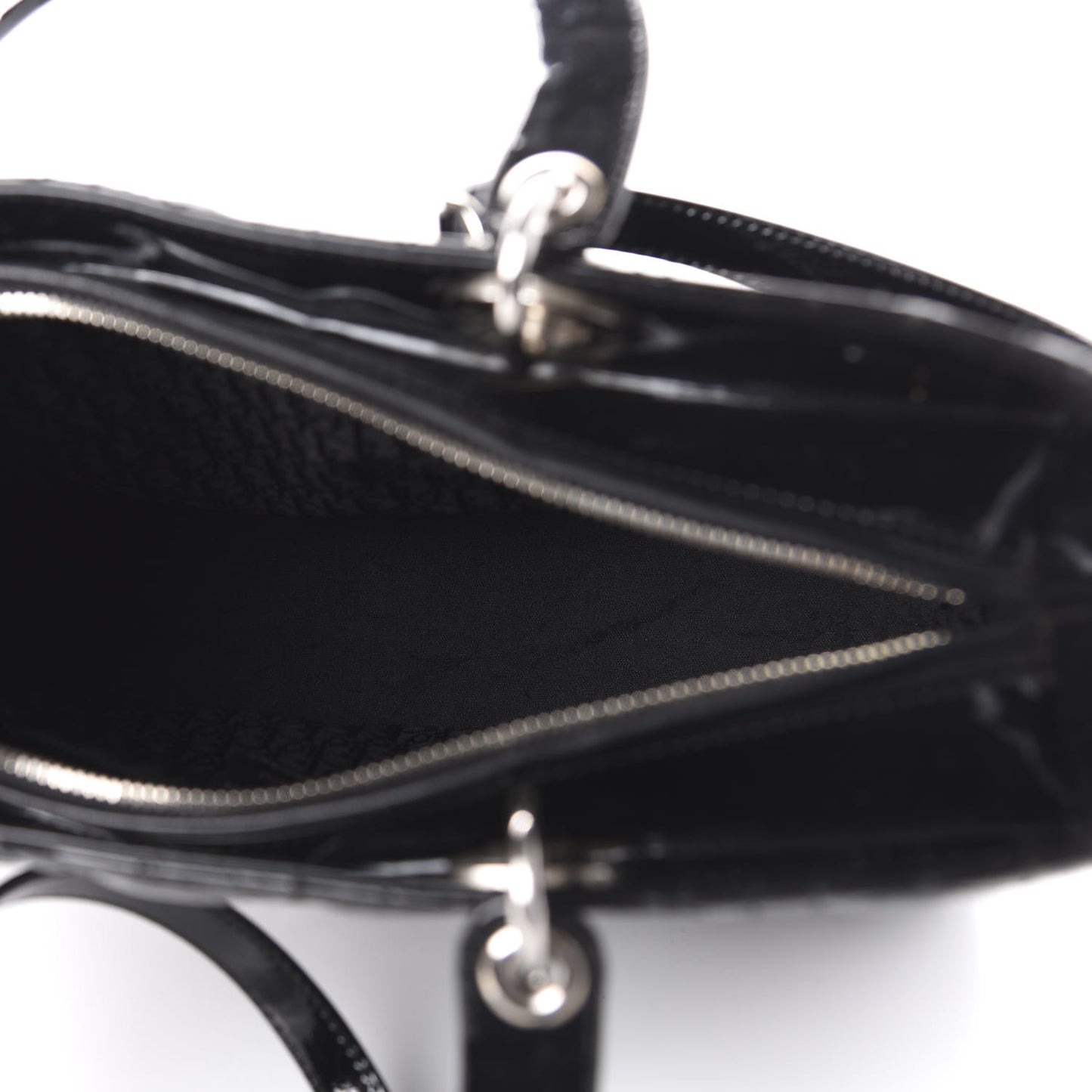 Patent Cannage Large Lady Dior Black