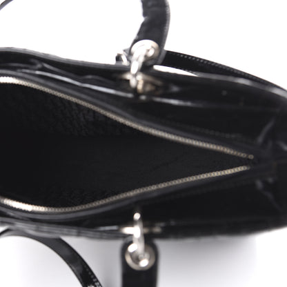 Christian Dior Patent Cannage Large Lady Dior Black 5 of 9
