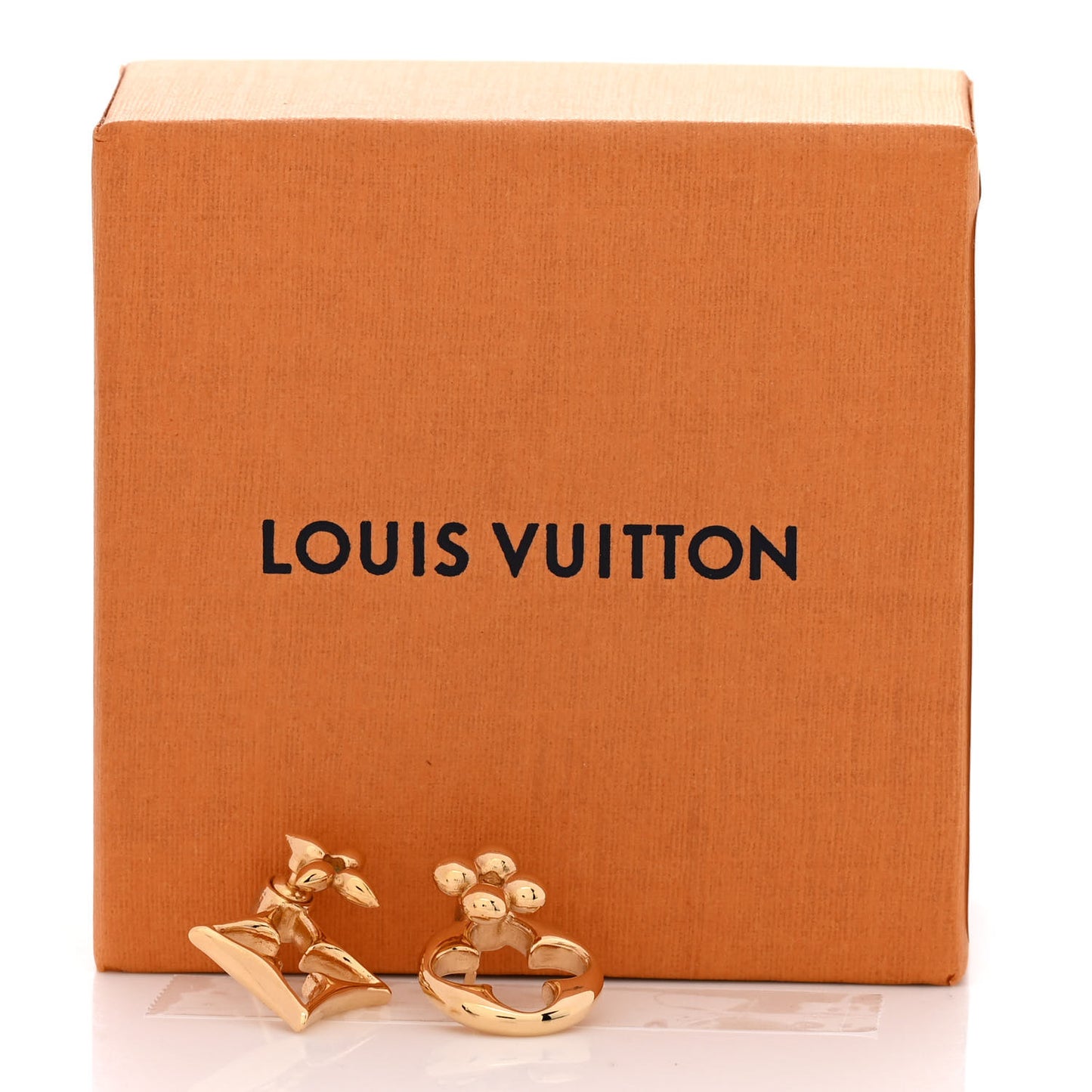 Metal LV Flowergram Earrings Gold