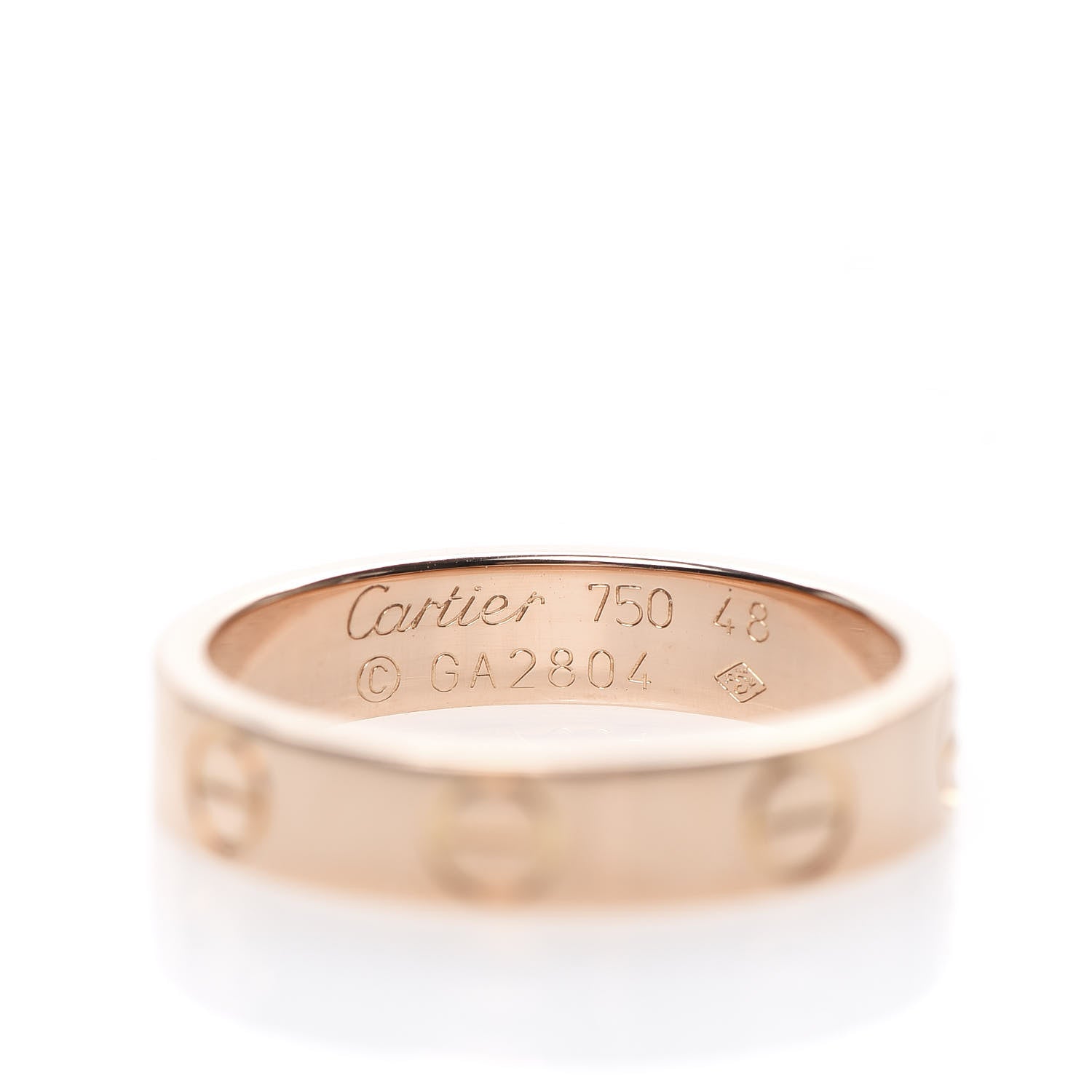 Cartier 18K Pink Gold 3.5mm LOVE Wedding Band Ring 48 4.5 4 of 4