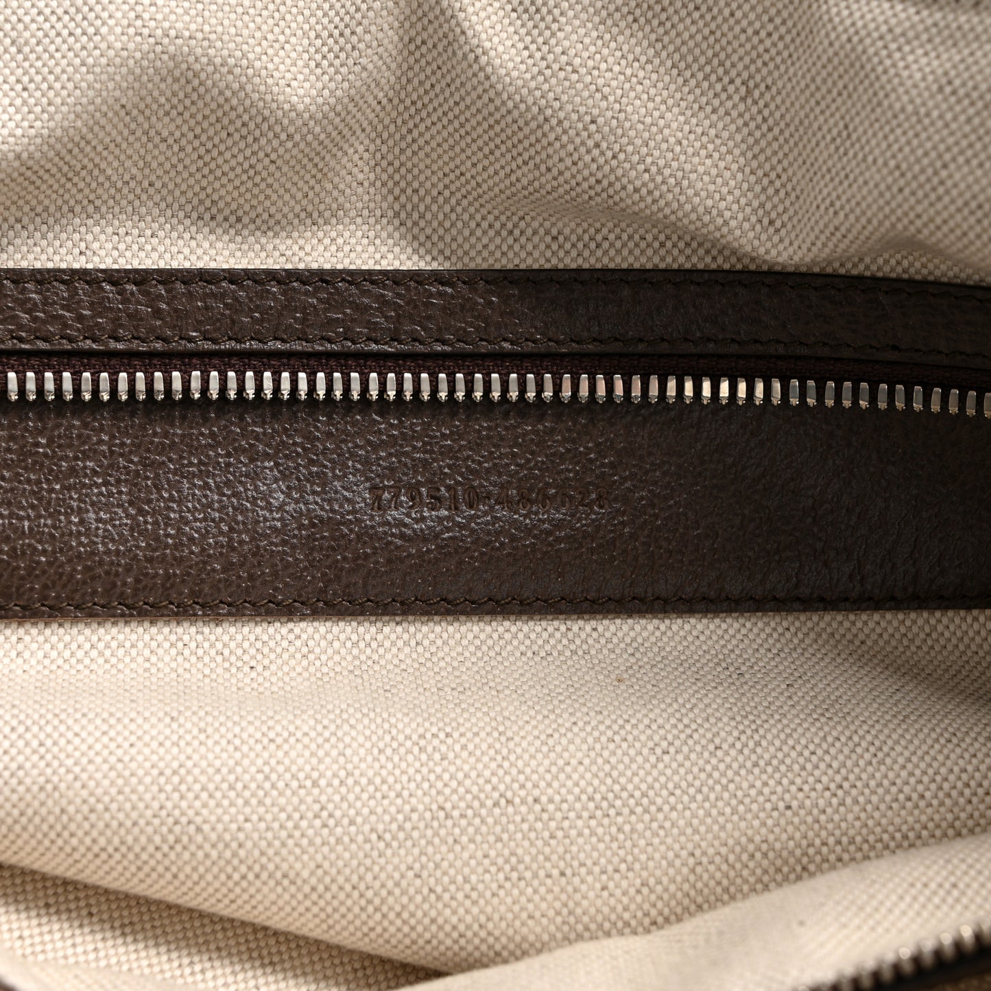 Canvas Logo Embossed Ophidia Tote Beige