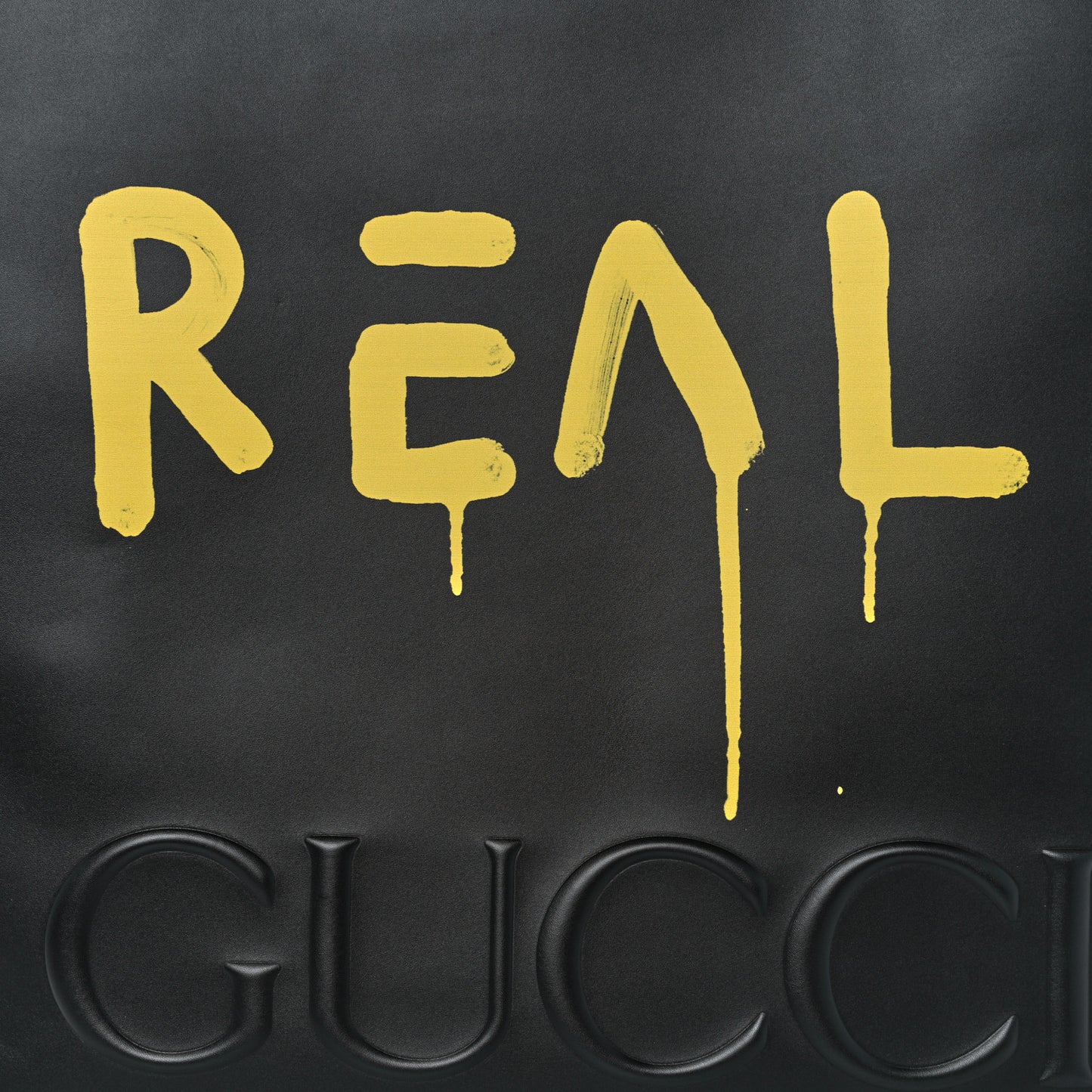 Calfskin GucciGhost Real Large XL Tote Black Yellow