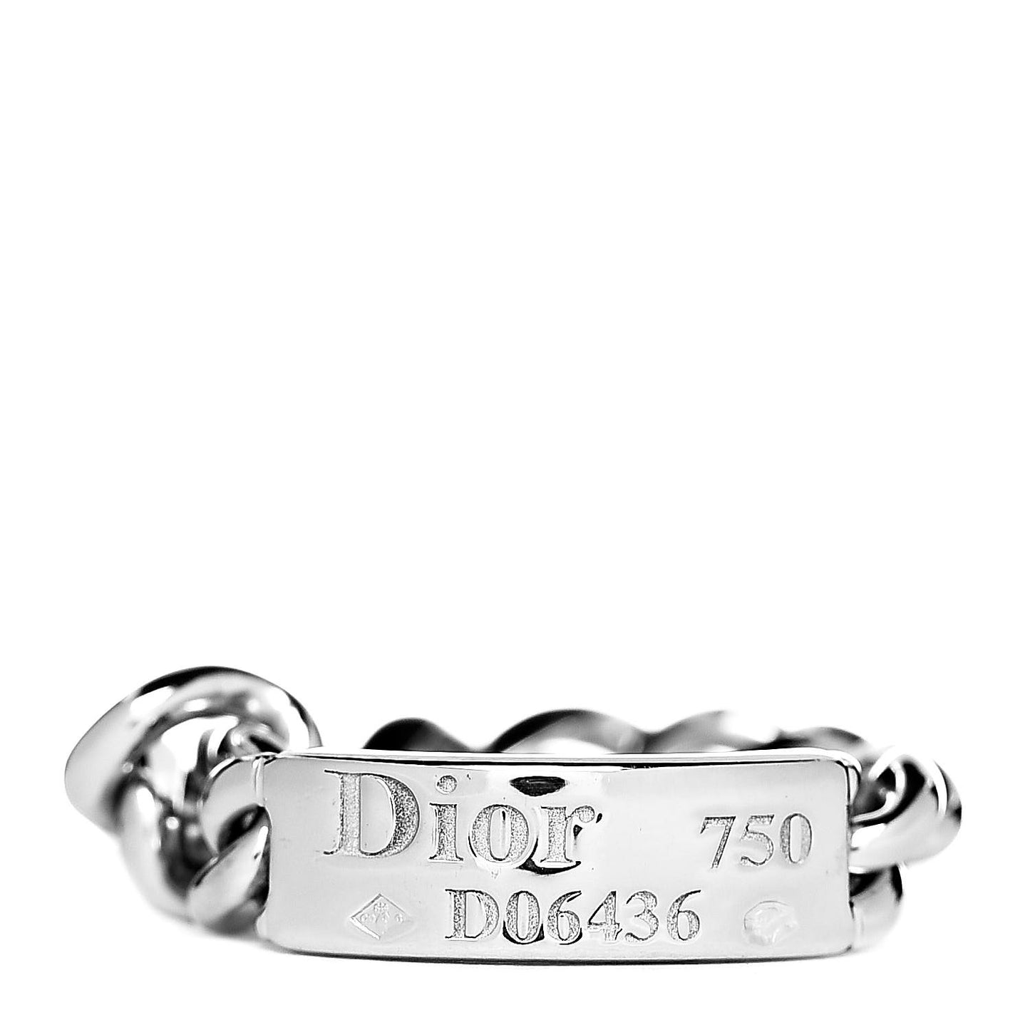 18K White Gold Gourmette Ring 53 6.25