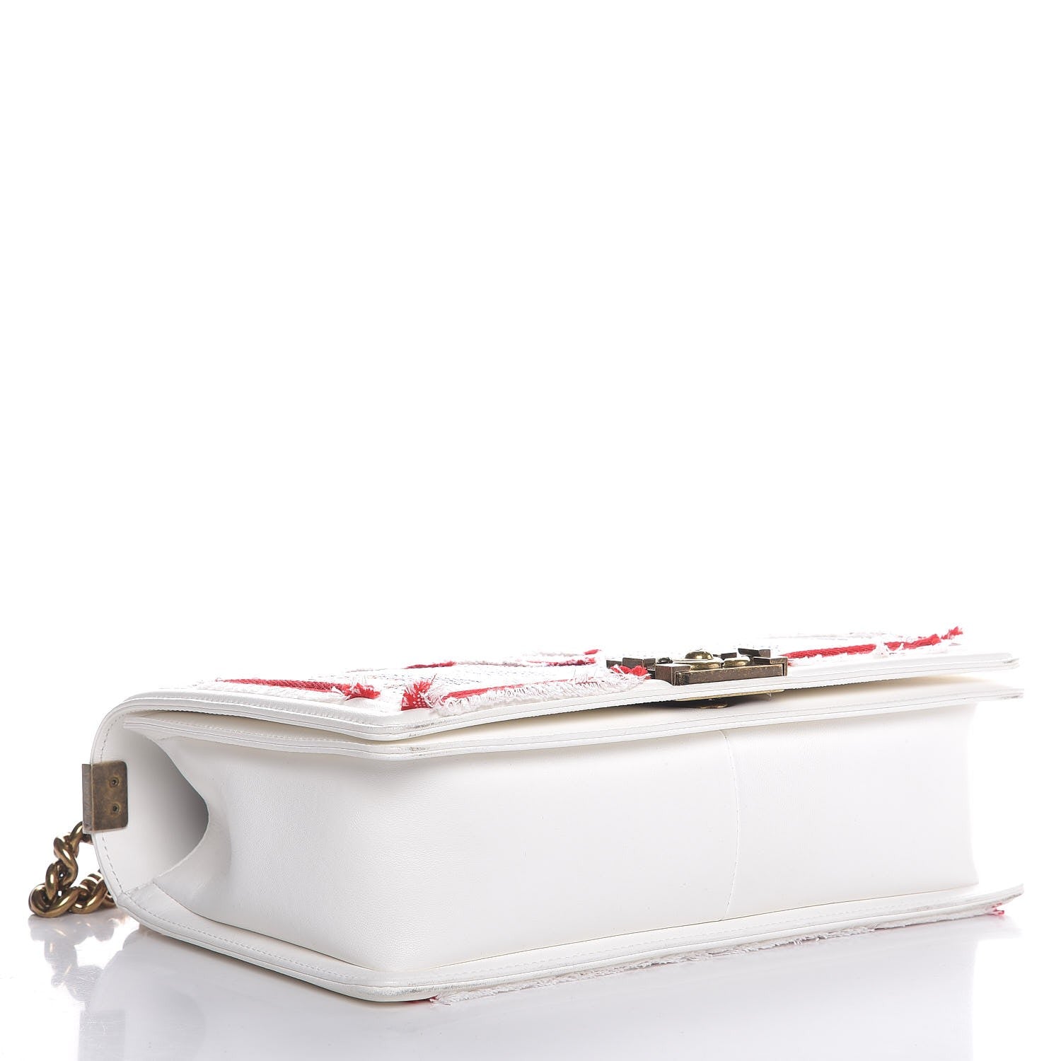 Chanel Sequin Canvas New Medium Cuba Boy Flap White Blue Red 4 of 7