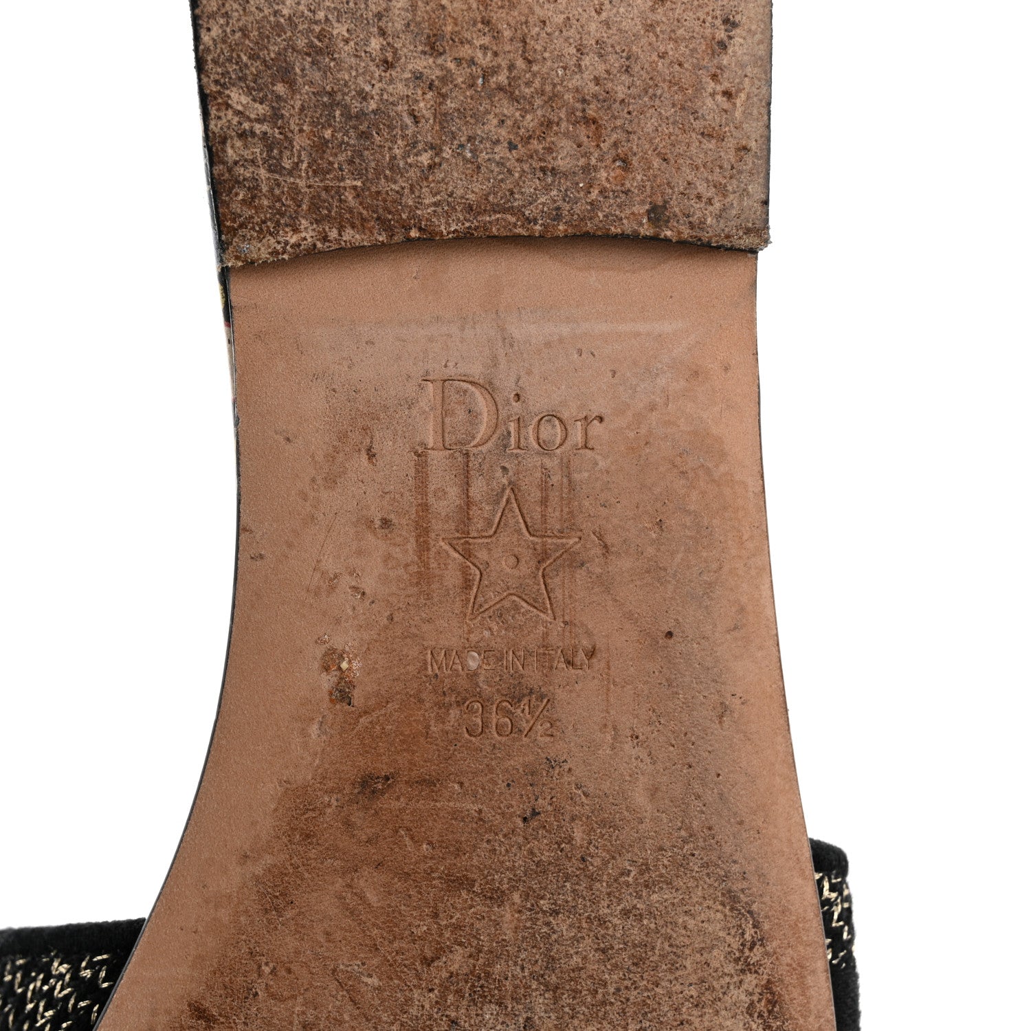 Christian Dior Canvas Toile de Jouy Pop Embroidered Dway Flat Slide Sandals 36.5 Black Multicolor 8 of 10