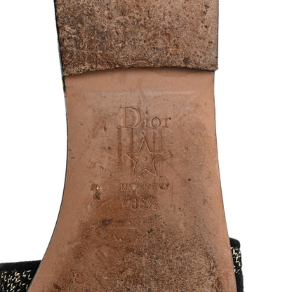 Christian Dior Canvas Toile de Jouy Pop Embroidered Dway Flat Slide Sandals 36.5 Black Multicolor 8 of 10