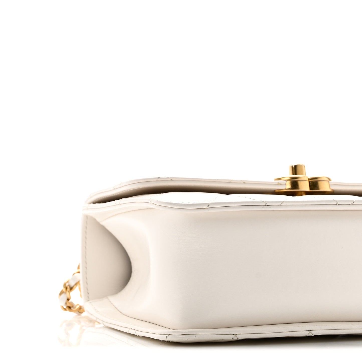 Calfskin Quilted Mini Perfect Fit Flap White