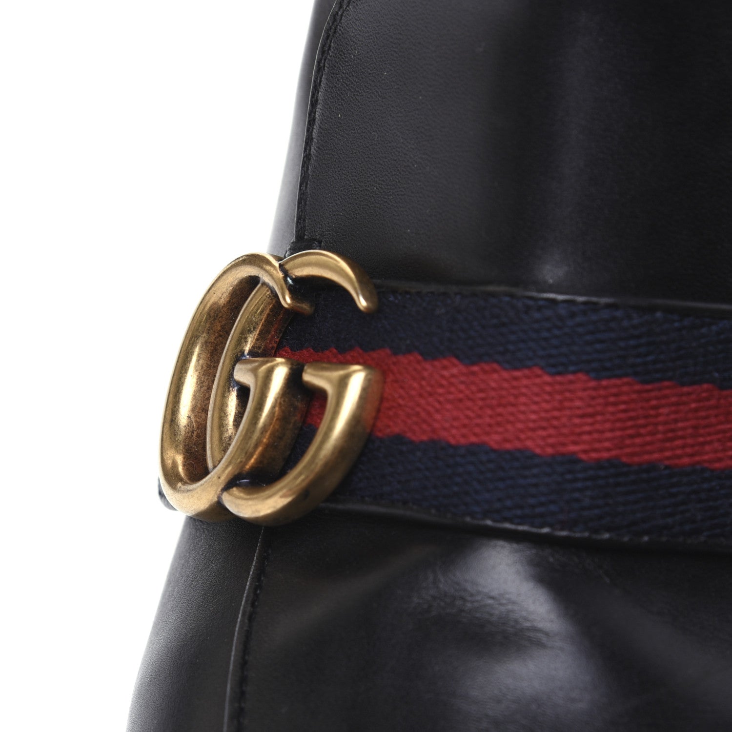 Gucci Betis Glamour Calfskin Web Pearl Embellished Peyton 75mm Ankle Boots 37 Black 19 of 19