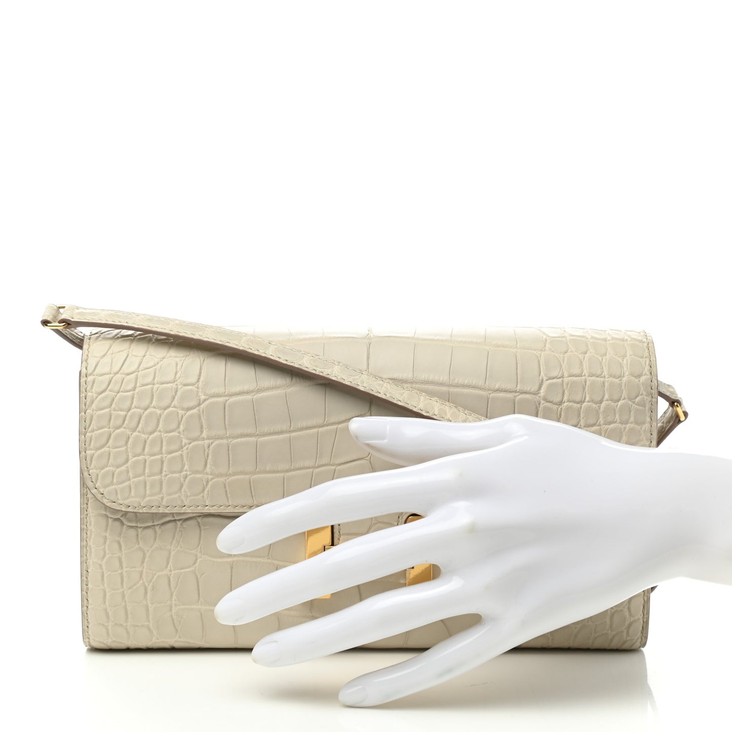 Matte Alligator Constance Long To Go Wallet Beton