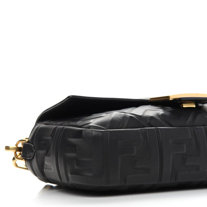 Fendi Nappa FF 1974 Embossed Baguette Black 8 of 9