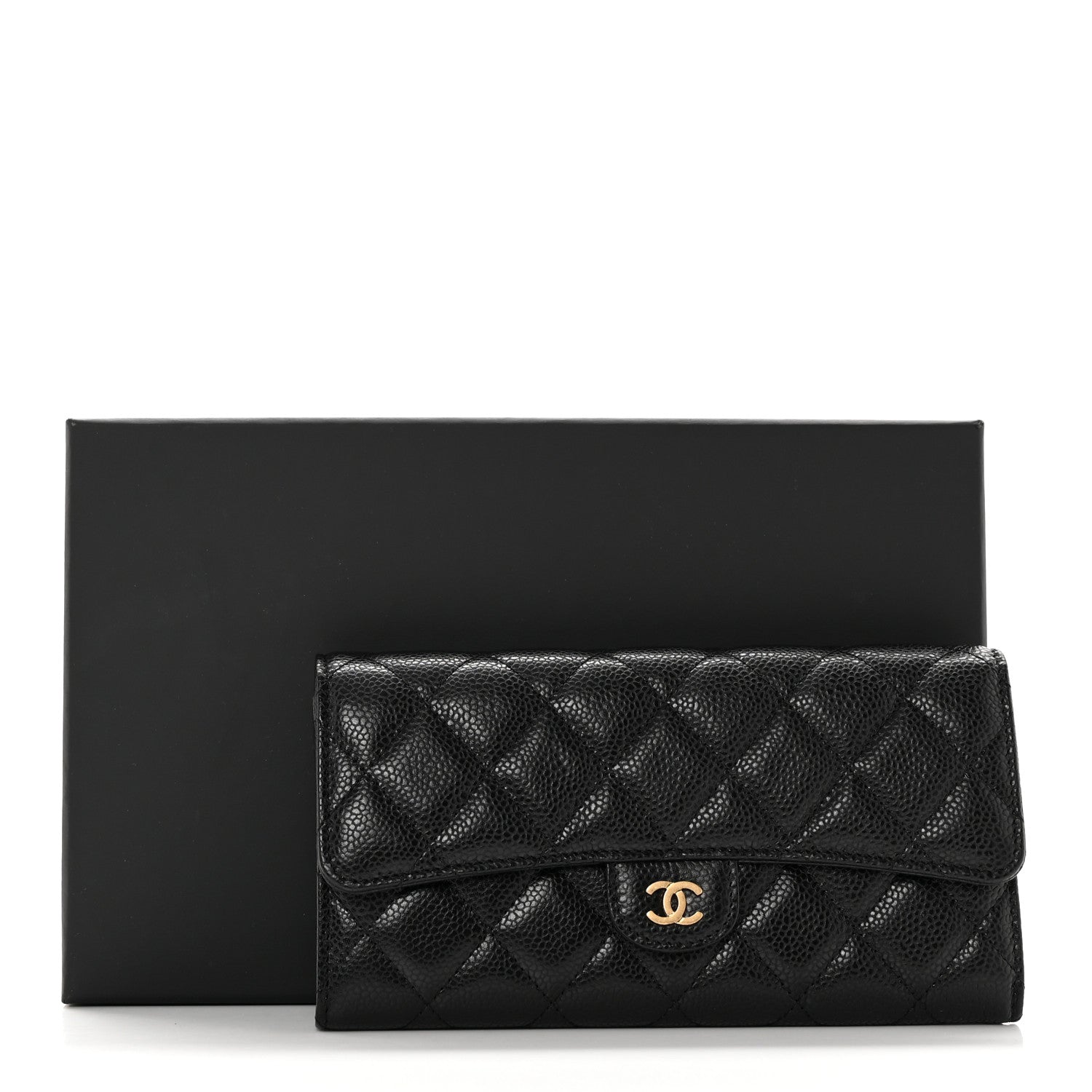 Chanel Caviar Quilted Large Gusset Flap Wallet Black 9 of 9