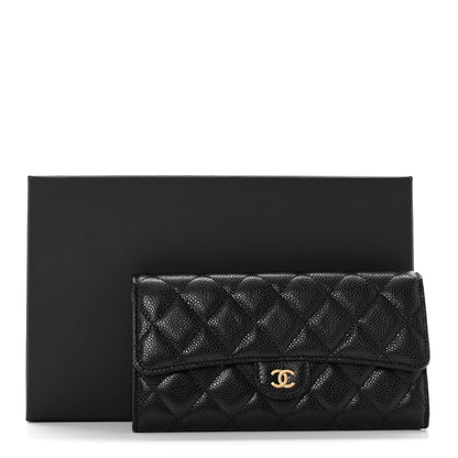 Chanel Caviar Quilted Large Gusset Flap Wallet Black 9 of 9