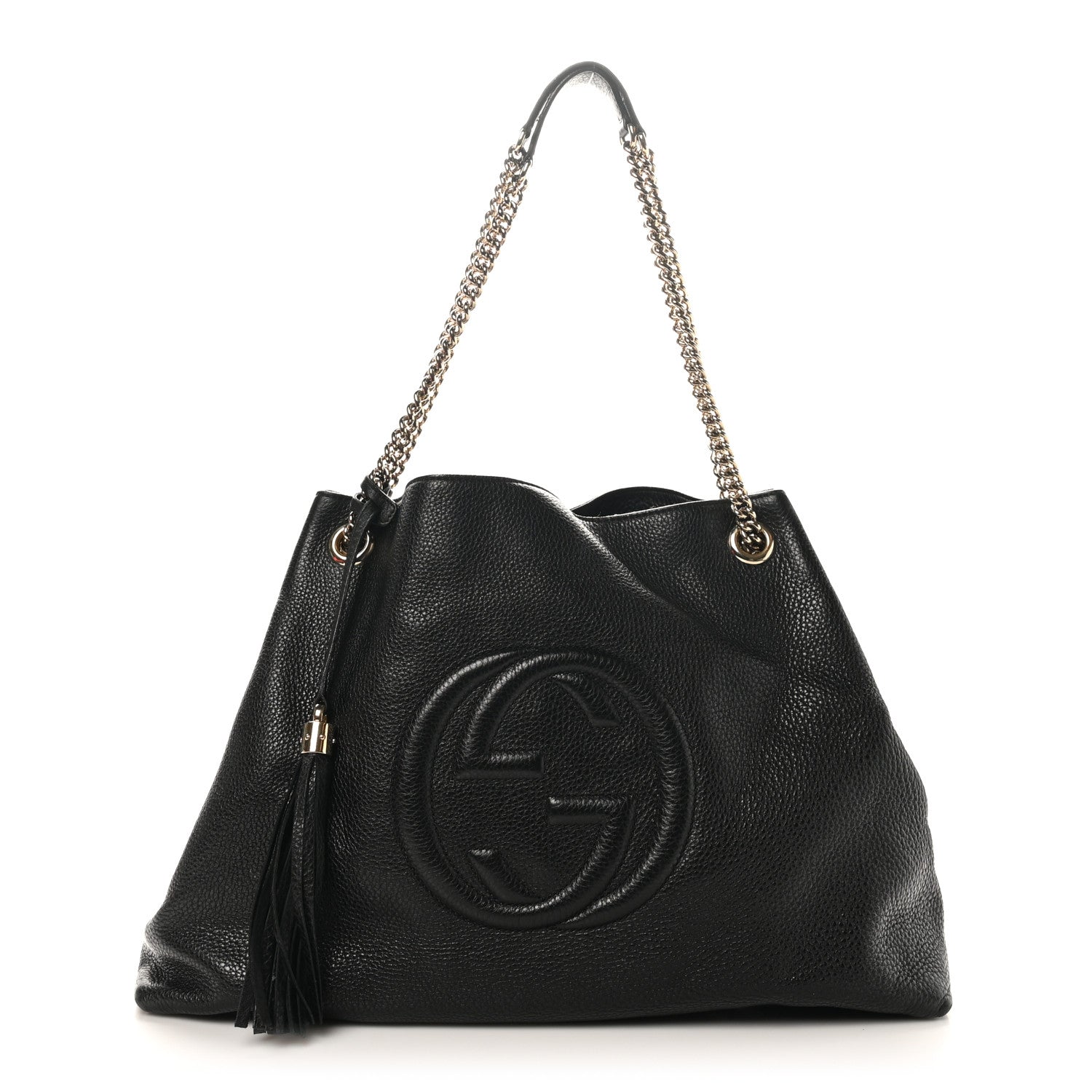 Gucci Pebbled Calfskin Medium Soho Chain Shoulder Bag Black 1 of 13