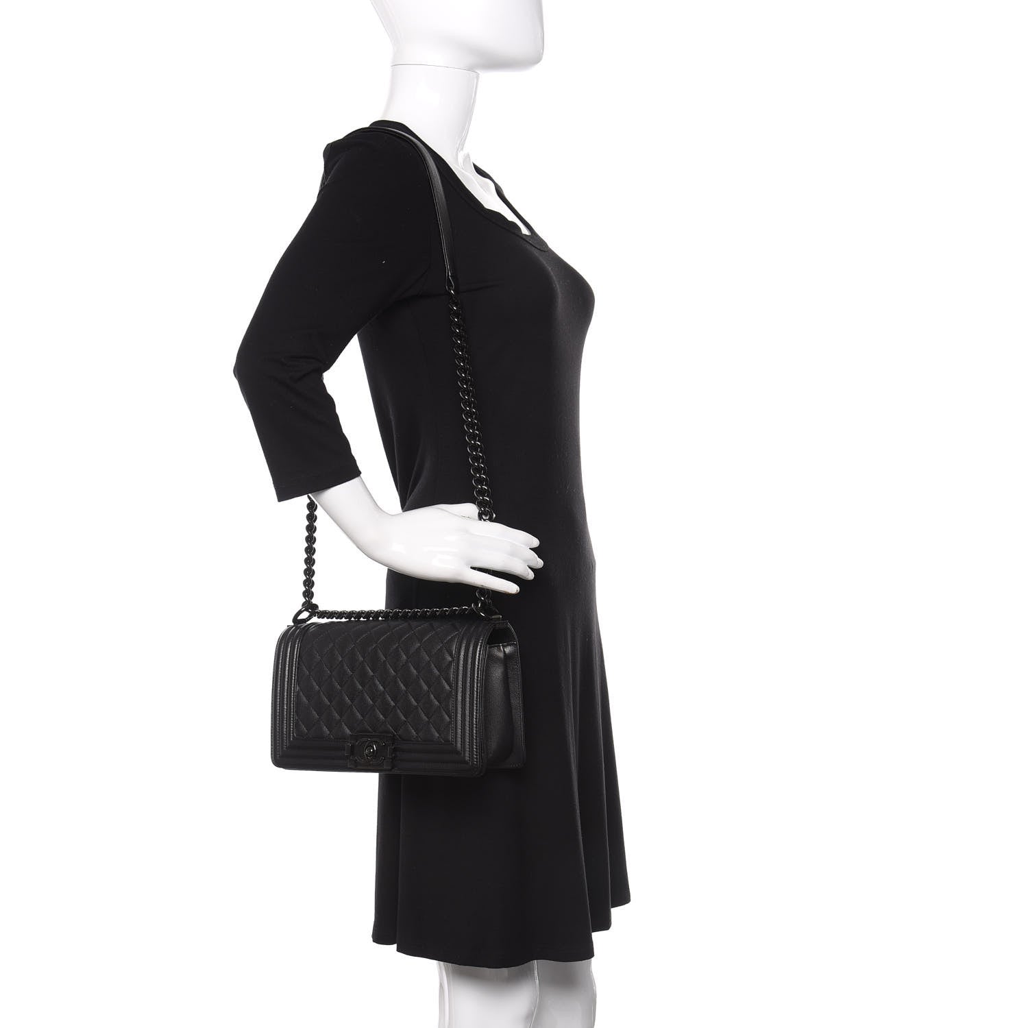 Chanel Caviar Quilted Medium Boy Flap So Black 2 of 10