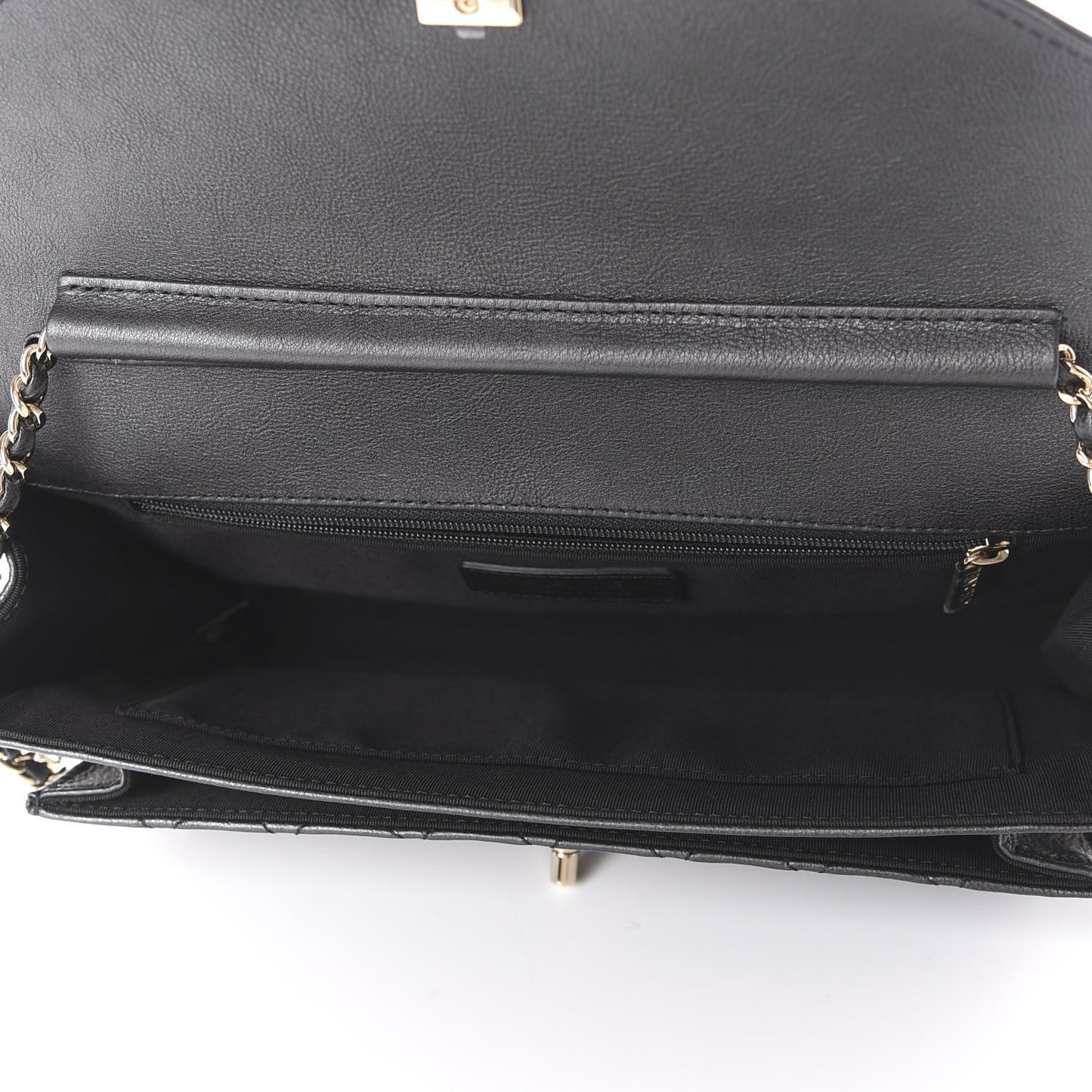 Calfskin Quilted Smart Pocket Flap Bag Dark Gray