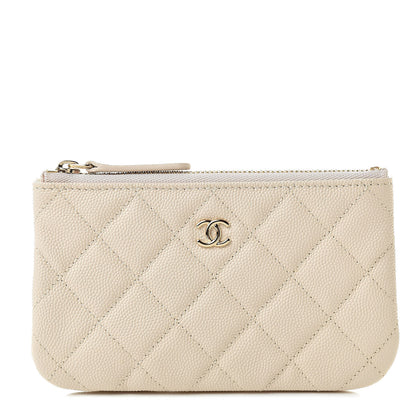 Chanel Caviar Quilted Small Cosmetic Case Beige 1 of 8