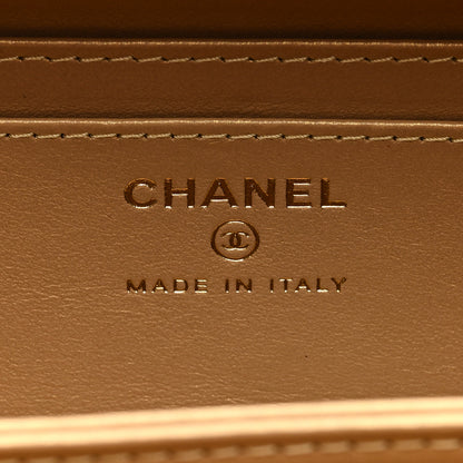 Chanel Lambskin Quilted Golden Plate Clutch With Chain Black 6 of 10