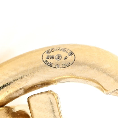 Chanel Crystal CC Hoop Earrings Gold 3 of 4