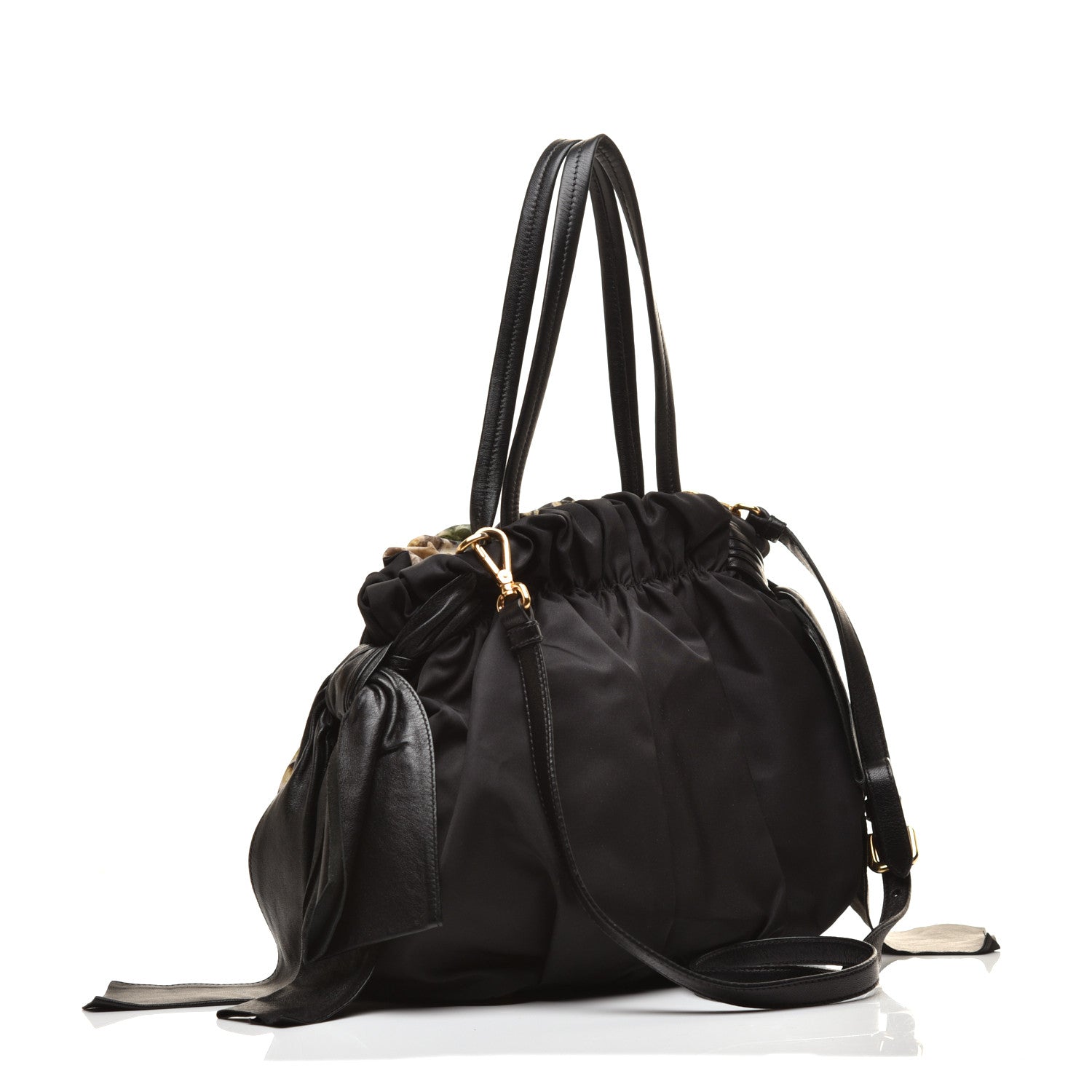 Prada Nylon Python Print Large Bow Bag Verde 2 of 8