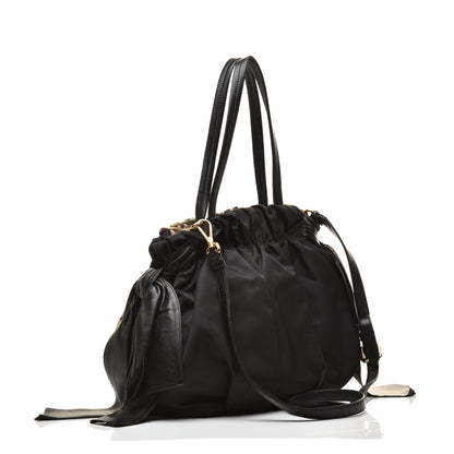 Prada Nylon Python Print Large Bow Bag Verde 2 of 8