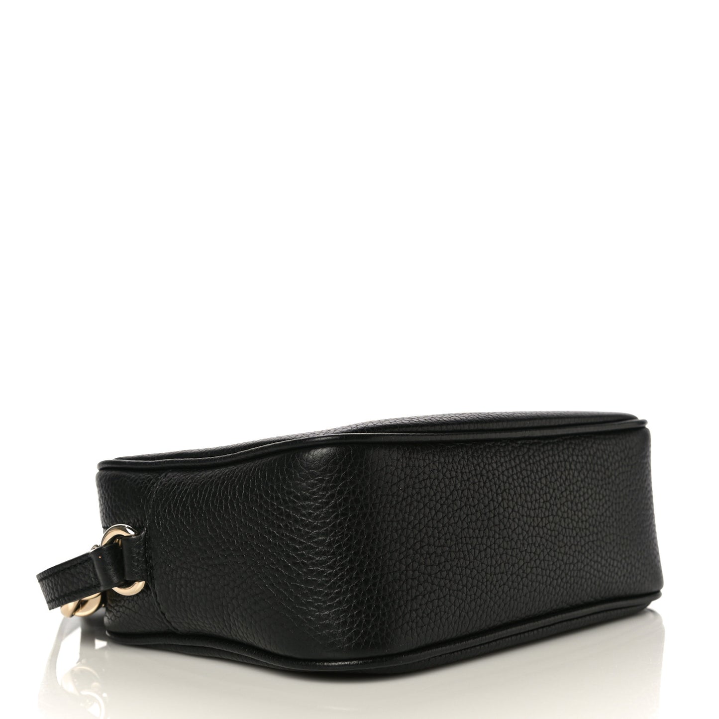 Pebbled Calfskin Small Soho Disco Bag Black
