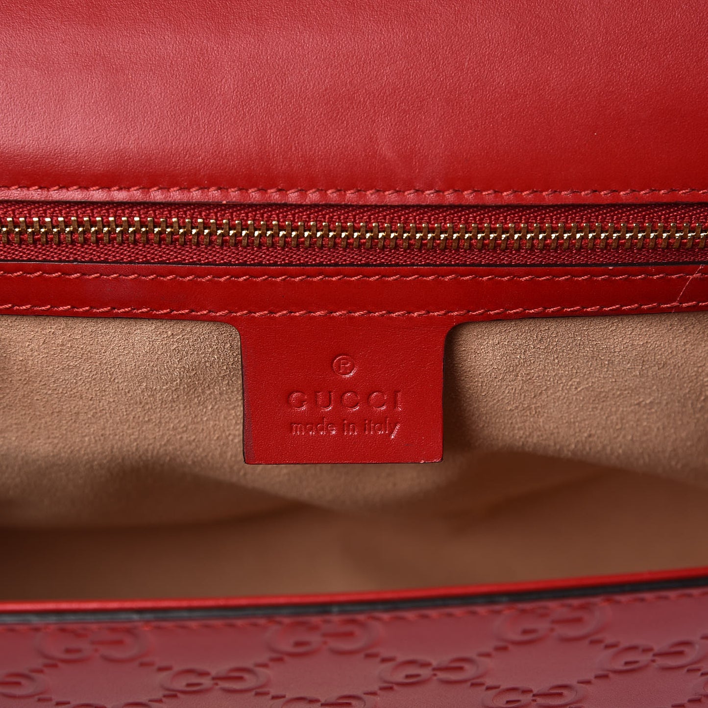 Guccissima Medium Padlock Shoulder Bag Hibiscus Red
