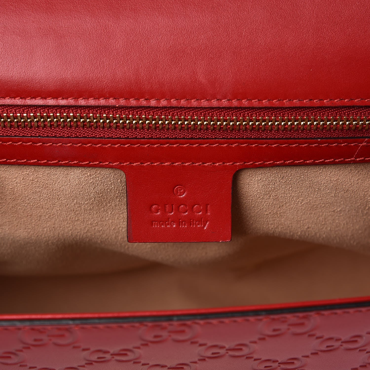 Gucci Guccissima Medium Padlock Shoulder Bag Hibiscus Red 6 of 12