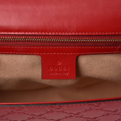Gucci Guccissima Medium Padlock Shoulder Bag Hibiscus Red 6 of 12