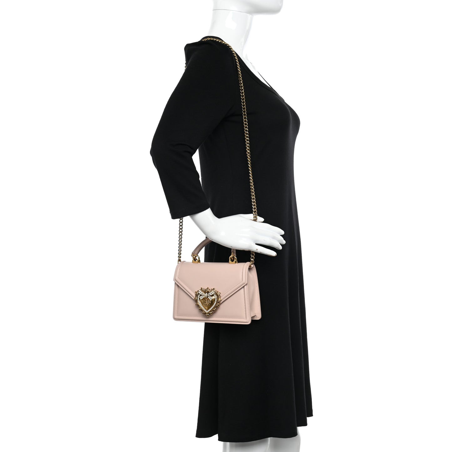 Smooth Calfskin Small Devotion Envelope Top Handle Bag Cipria