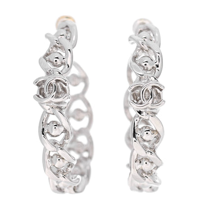 Chanel Metal CC Hoop Earrings Silver 1 of 4