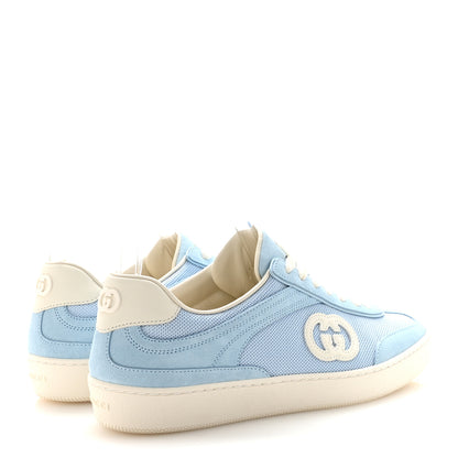Gucci Suede Mesh Womens G75 Sneakers 38 Blue 5 of 10