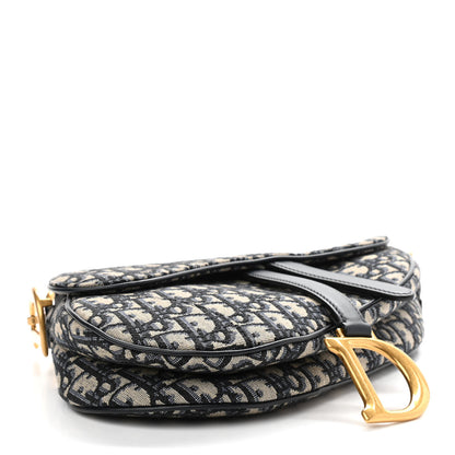 Christian Dior Oblique Saddle Bag Blue 4 of 9