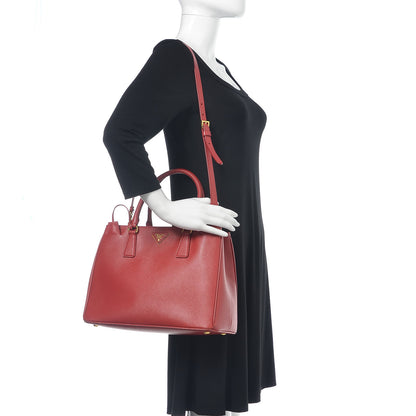 Prada Saffiano Lux Medium Tote Fuoco 2 of 16