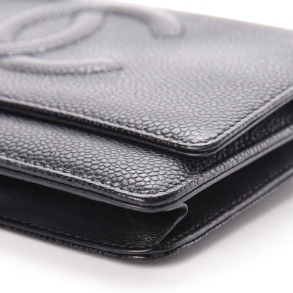 Chanel Caviar Timeless CC Wallet On Chain WOC Black 16 of 16