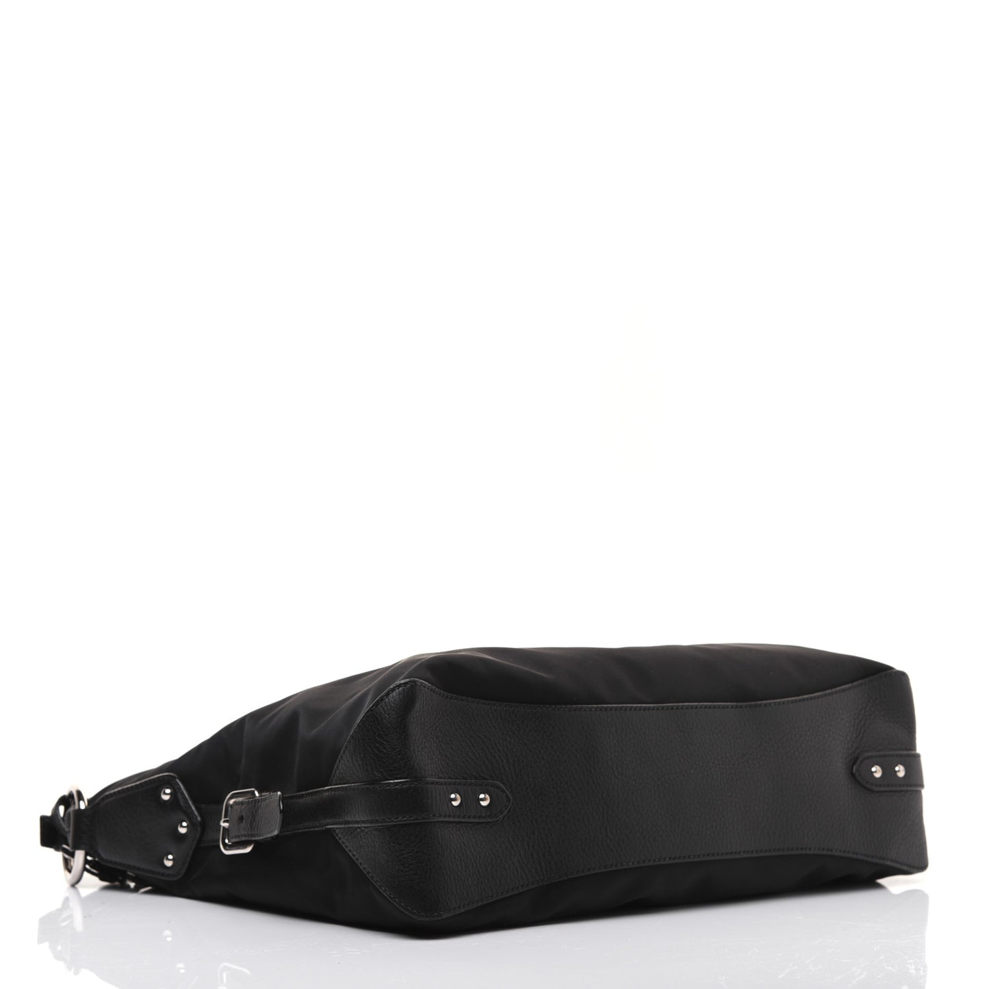 Tessuto Nylon Calfskin Hobo Black