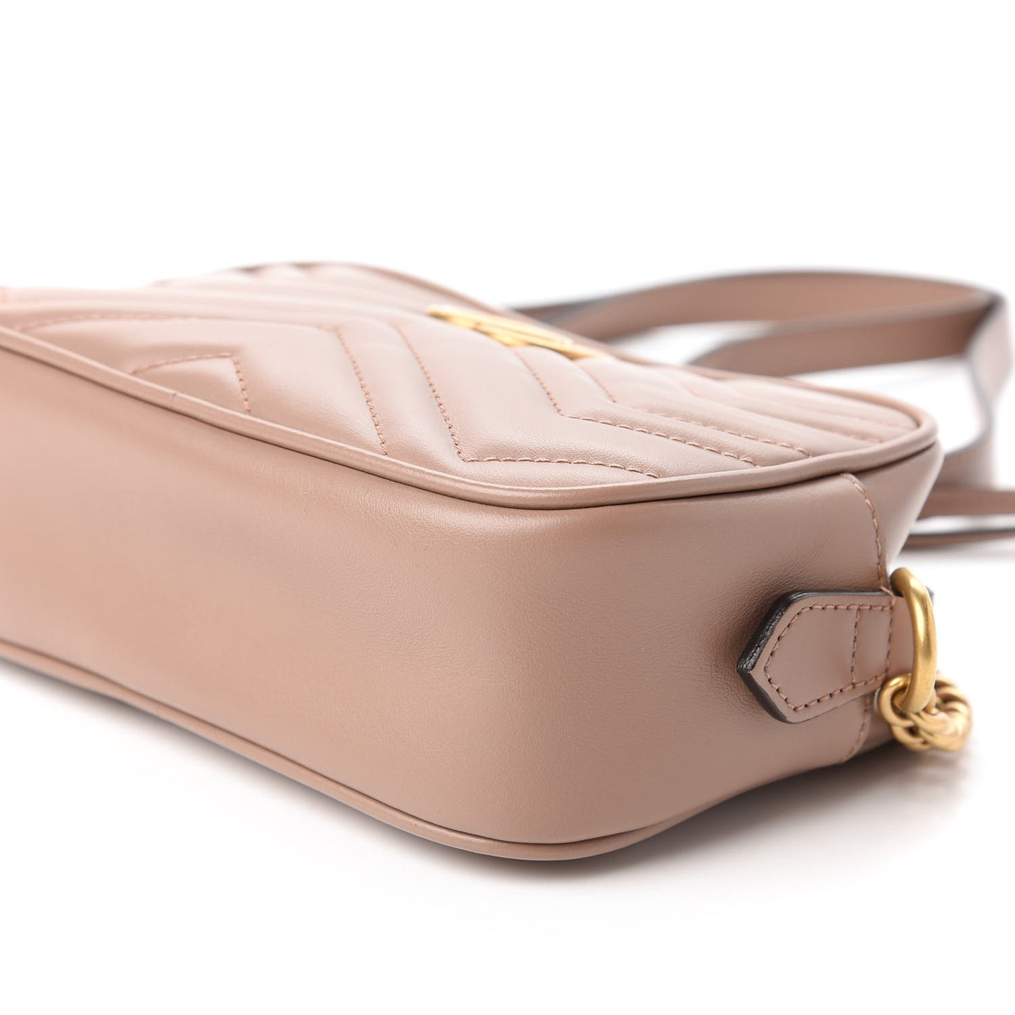 Calfskin Matelasse Mini GG Marmont Chain Shoulder Bag Porcelain Rose