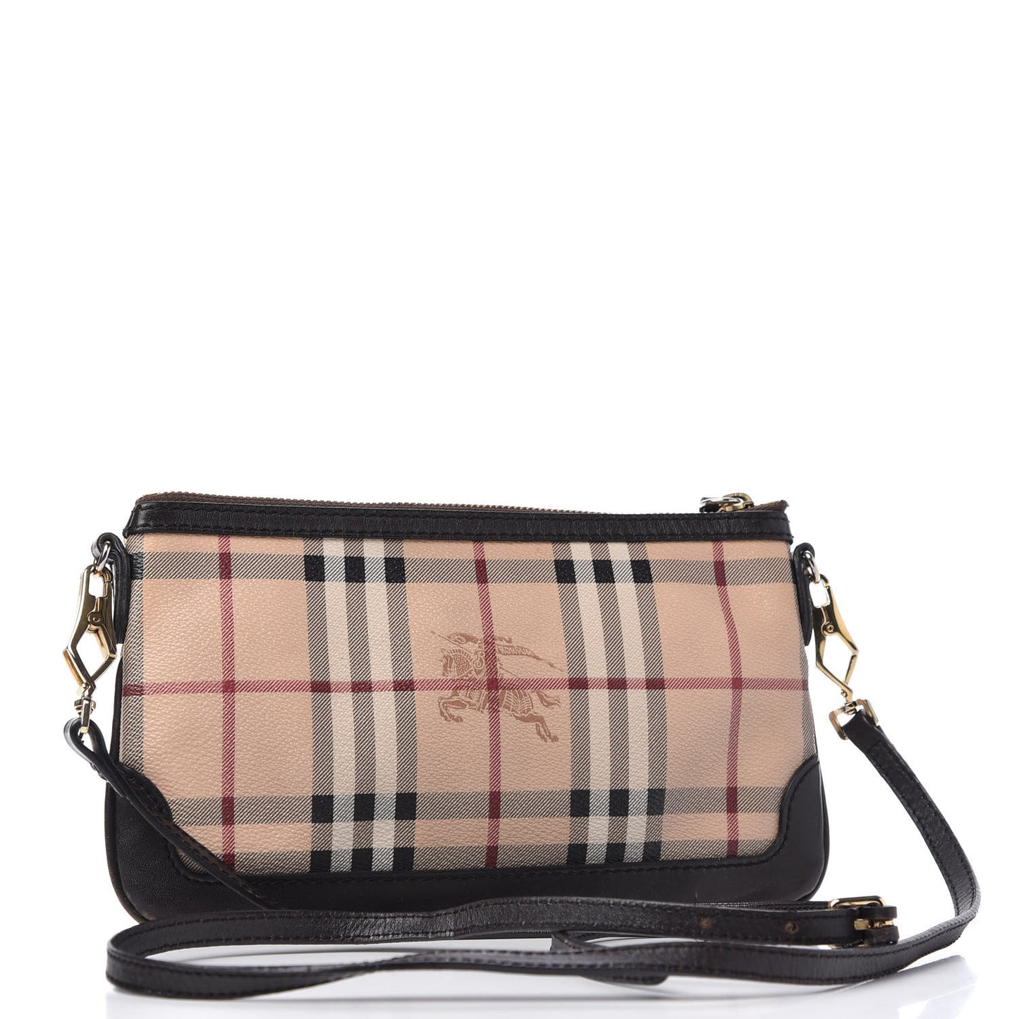 Haymarket Check Small Peyton Crossbody Clutch Bag Black