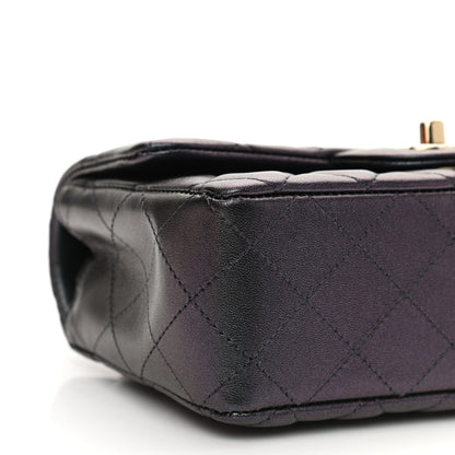 Chanel Iridescent Lambskin Quilted Mini Rectangular Flap Black 9 of 11