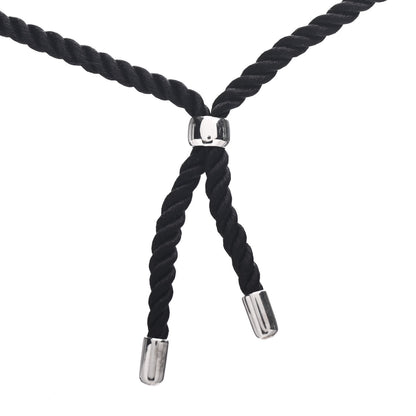 Tiffany Sterling Silver Circle Clasp Cord Necklace Black 4 of 5