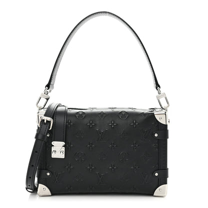 Louis Vuitton Calfskin Debossed Monogram Side Trunk Black 1 of 10