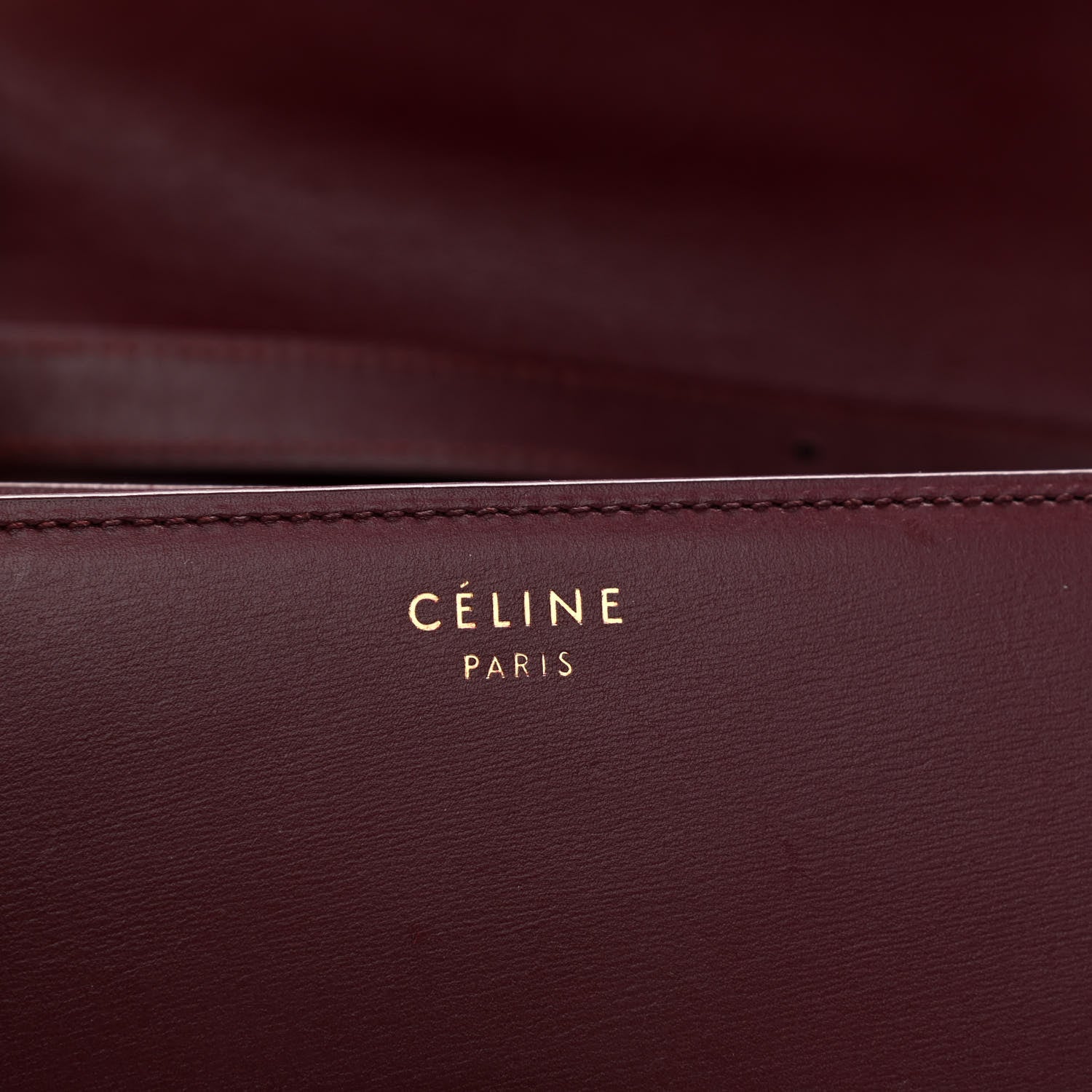 Celine Box Calfskin Medium Classic Box Flap Bag Burgundy 6 of 13