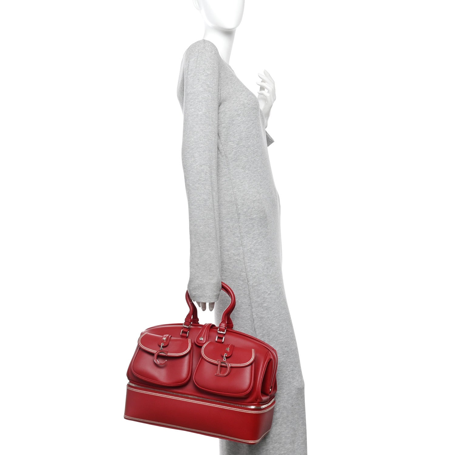 Christian Dior Calfskin Large Detective Satchel Rouge Bordeaux 2 of 14