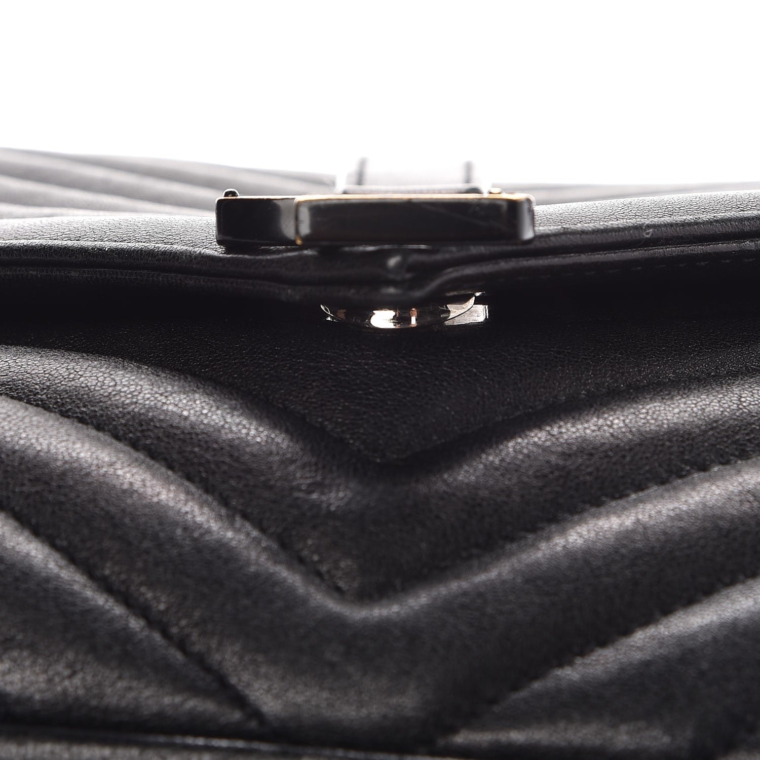 Saint Laurent Sheepskin Matelasse Chevron Monogram Large College Satchel Black 8 of 10